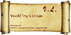 Vozáry Lilian névjegykártya
